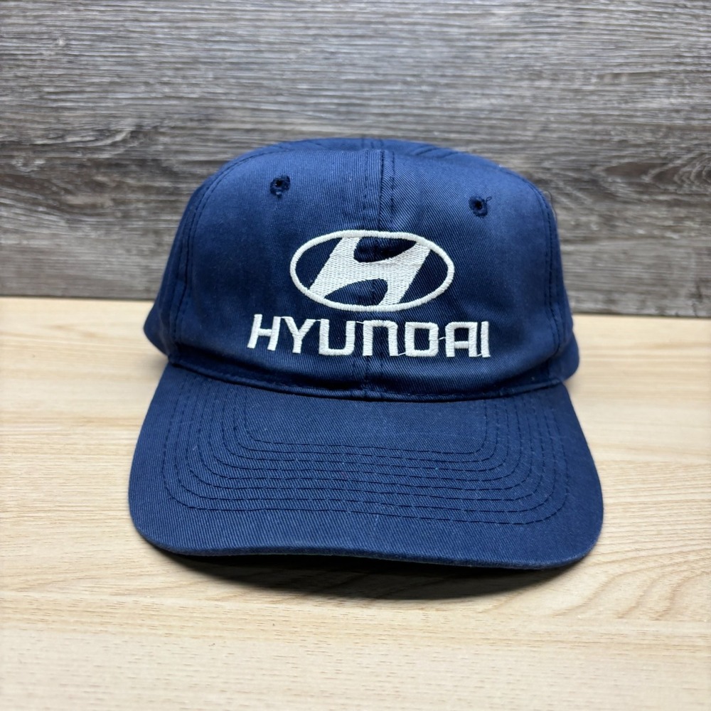 Vintage Hyundai Hat Cap Snap Back Blue Green Under Brim Car Auto Promo Dealer